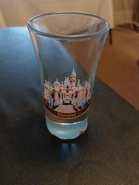 Vintage Disneyland Shot Glass Disney Princess Castle Tall Shot Glass 3.5" Tall